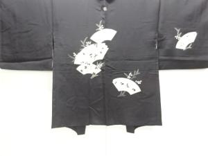 作家物　地紙に草花模様一ツ紋絵羽織